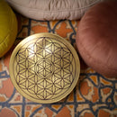 Brass Crystal Charging Plate / Grid Base with Flower of Life Design FB1003 🌿