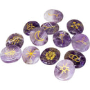 Amethyst Polished & Etched Rune Set FB1335 💜
