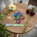 Soapstone Round Chakra Carvings, Set of 7, Stick Incense Holder FB1542 💜💚💙🩷🧡