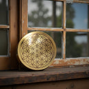 Brass Crystal Charging Plate / Grid Base with Flower of Life Design FB1003 🌿