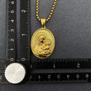 Mary Pendant in Three Versions, 18k Gold over Stainless FB3147 🌟