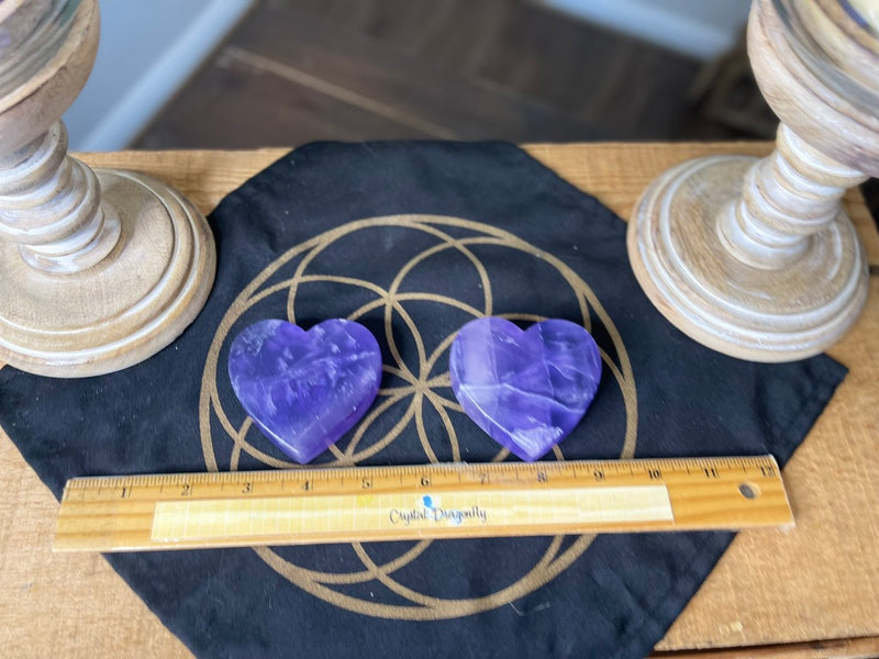 Purple Fluorite Hearts for confidence, intuition & to neutralize stress FB2257