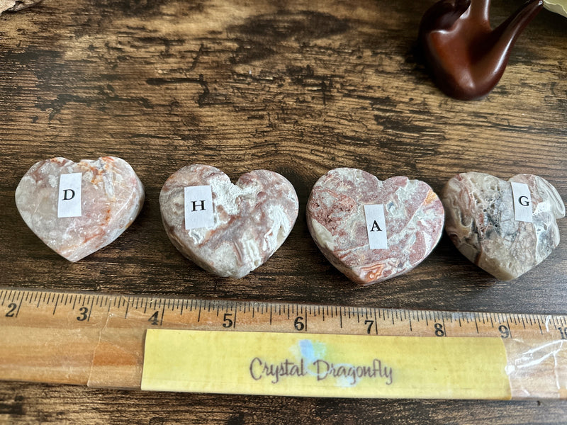 Mexico Agate Chunky Smooth Carved Hearts FB3198
