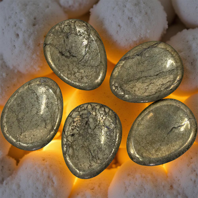 Pyrite Worry Stones, prosperity, success, abundance FB2100 💎
