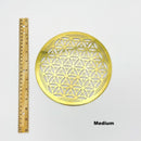 Flower of Life Golden Brass Crystal Grid Base FB1102 🌿