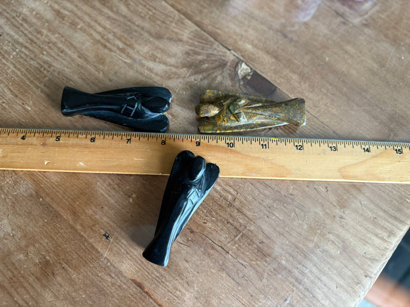 Black Spinel 3" Angel for protection, energy renewal and releasing worry FB2450