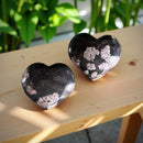 Black Jade and Pink Thulite Heart FB2258 🎀