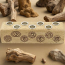 7 Chakra Multi Chime Wood Candle Holder FB1364 🪷