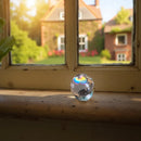 Rainbow Smoky Quartz Sphere with Moss Agate Ring Stand for Grounding, Protection FB3008 💜