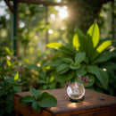 Rainbow Smoky Quartz Sphere with Moss Agate Ring Stand for Grounding, Protection FB3008 💜