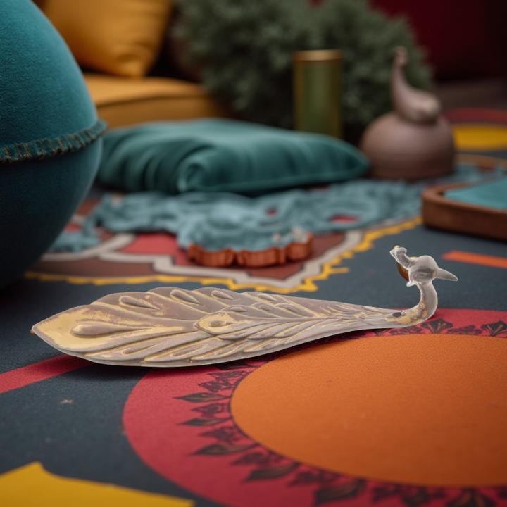Ceramic Peacock Stick Incense Holder FB2262 🦚