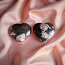 Black Jade and Pink Thulite Heart FB2258 🎀