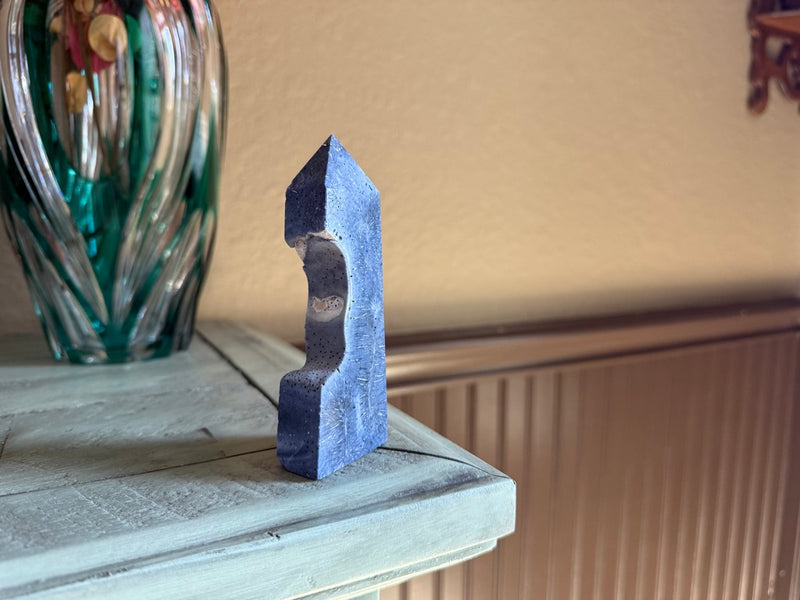 Fossilized Blue Coral Point (Tower) from Madagascar for nurturing, protection 🌸 FB2394