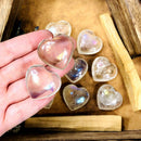 Crystal Quartz Titanium Coated Heart Shaped Stone