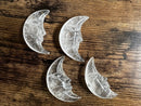 Clear Quartz Double Sided Carved Crescent Moon FB1934