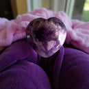 Brecciated Jasper, Rhodonite, or Amethyst Chevron Puffy Pocket Hearts FB1427 💜