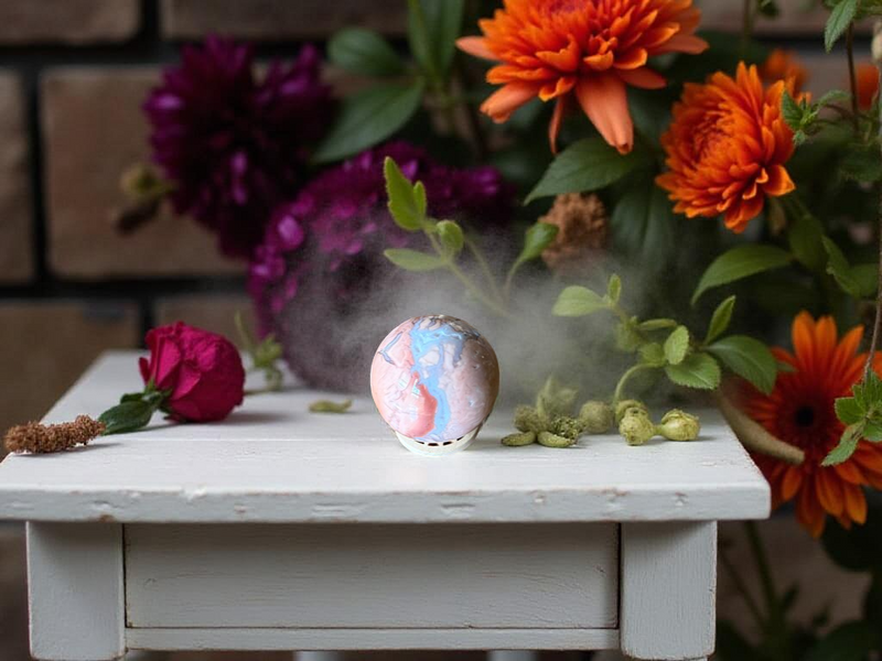 Cotton Candy Agate Sphere with Wood Stand FB2507 🌸