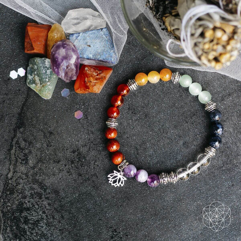 7 Chakra Bracelet and Stones Set CI97X 💚