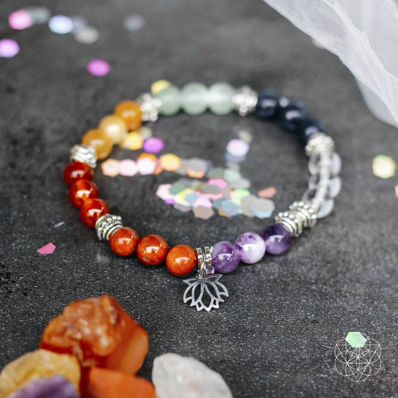7 Chakra Bracelet and Stones Set CI97X 💚