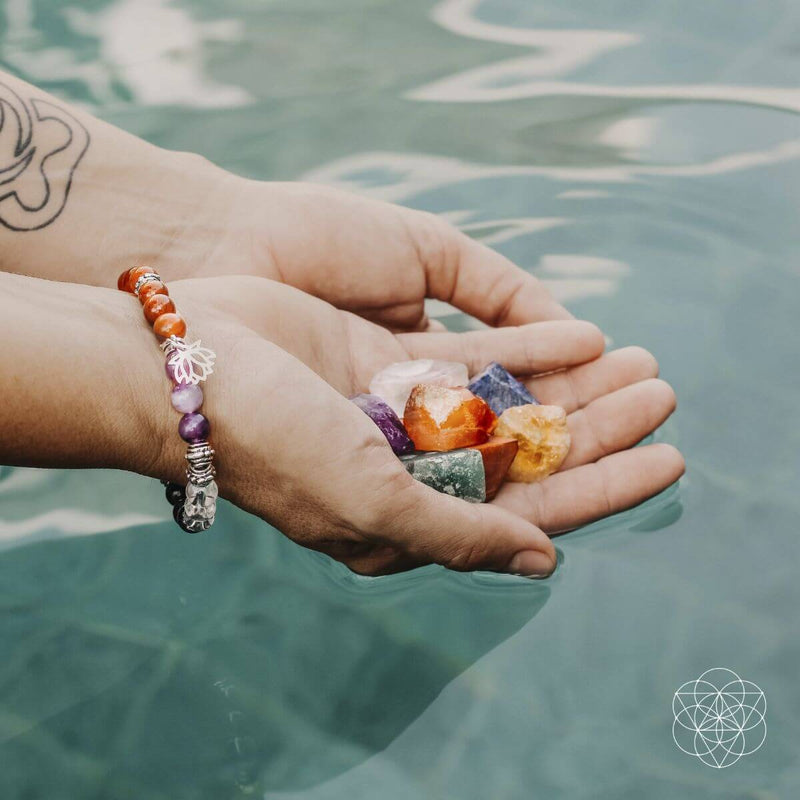 7 Chakra Bracelet and Stones Set CI97X 💚