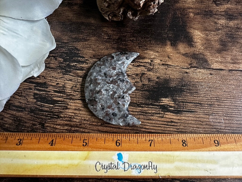 Yooperlite Double Sided Carved Crescent Moon FB3090