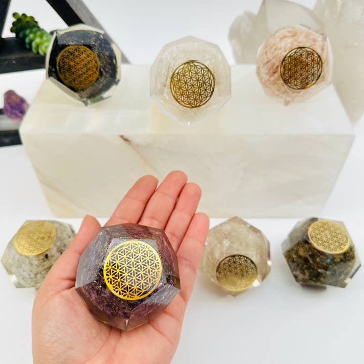 Orgonite Dodecahedrons Sacred Geometry Copper Crystal FB2455 🪻