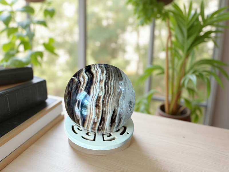 Chocolate Calcite Sphere with Stand FB3085 🌻