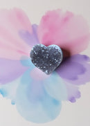 Amethyst Drusy / Cluster Carved Hearts for tranquility, calm and serenity FB1905 💜