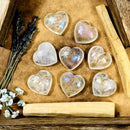 Crystal Quartz Titanium Coated Heart Shaped Stone