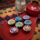 Soapstone Round Chakra Carvings, Set of 7, Stick Incense Holder FB1542 💜💚💙🩷🧡