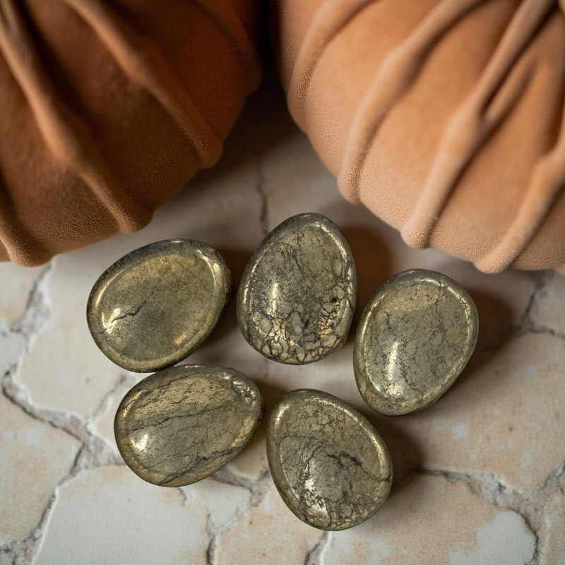Pyrite Worry Stones, prosperity, success, abundance FB2100 💎