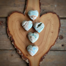 Blue Aragonite Carved Hearts FB2540 💦