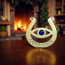 Brass Horseshoe with Evil Eye Protection FB1955 🐎
