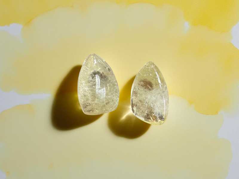 Natural Citrine Carved Free Form Tear Drops FB3188 💛🌼💛
