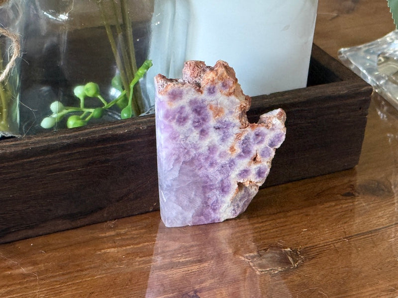 Purple Fluorite Slab with Stand for Display or Crystal Grids FB2511 💜