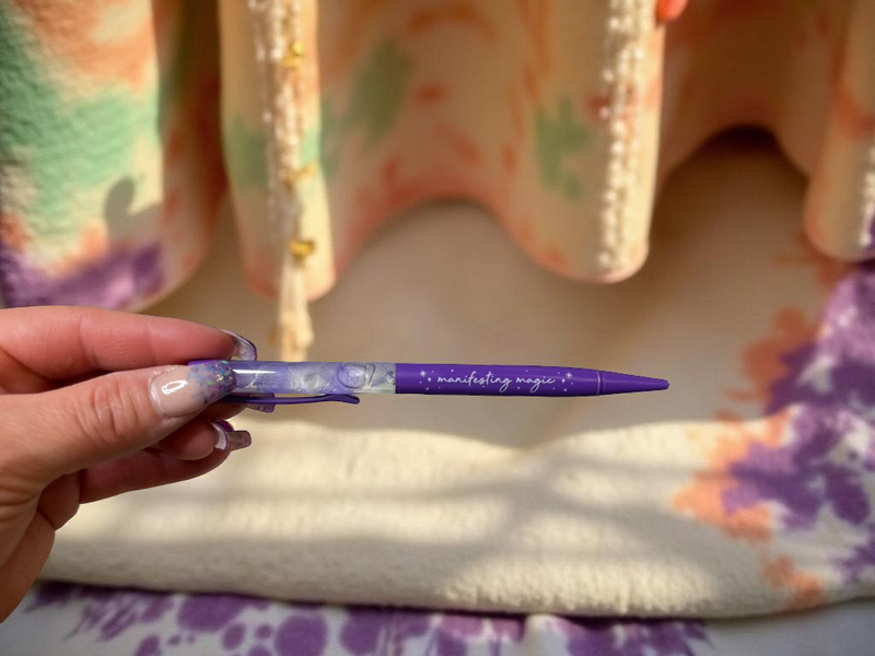Manifesting Pen with Clear Quartz & Leaves FB3270