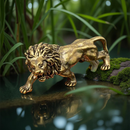 Brass Lion Mini Totem / Spirit Animal Figurine FB1775 🐅