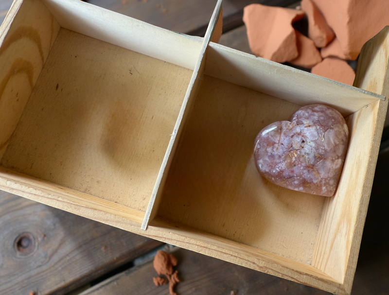 Sakura (Pink Flower Agate) Carved Heart, feminine energy, security FB2101 🌸
