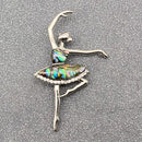 Abalone Shell Silver Tone Ballerina Brooch 🦢 FB2711