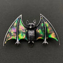 Abalone Shell Silver Tone Bat Pendant /  Brooch 🧚 FB1733