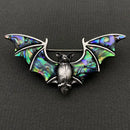 Abalone Shell Silver Tone Bat Pendant /  Brooch 🧚 FB1733
