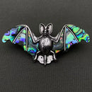 Abalone Shell Silver Tone Bat Pendant /  Brooch 🧚 FB1733
