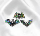 Abalone Shell Silver Tone Bat Pendant /  Brooch 🧚 FB1733