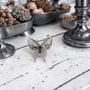 Abalone Shell Silver Tone Butterfly Brooch 🧚 FB1632