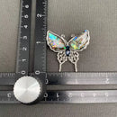 Abalone Shell Silver Tone Butterfly Brooch 🧚 FB1632