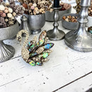 Abalone Shell Silver Tone Swan 🦢 FB1759