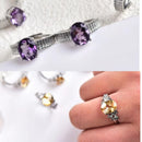 Amethyst or Citrine White Bronze Comfortable Adjustable RingFB1895 🌕🪭🌕