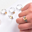Amethyst or Citrine White Bronze Comfortable Adjustable RingFB1895 🌕🪭🌕