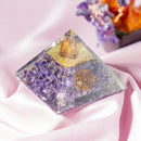 Amethyst Orgone / Orgonite with Copper Spiral Pyramid FB3343 🪽
