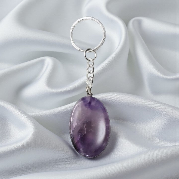 Amethyst Worry Stone Key Chain FB3163 💖